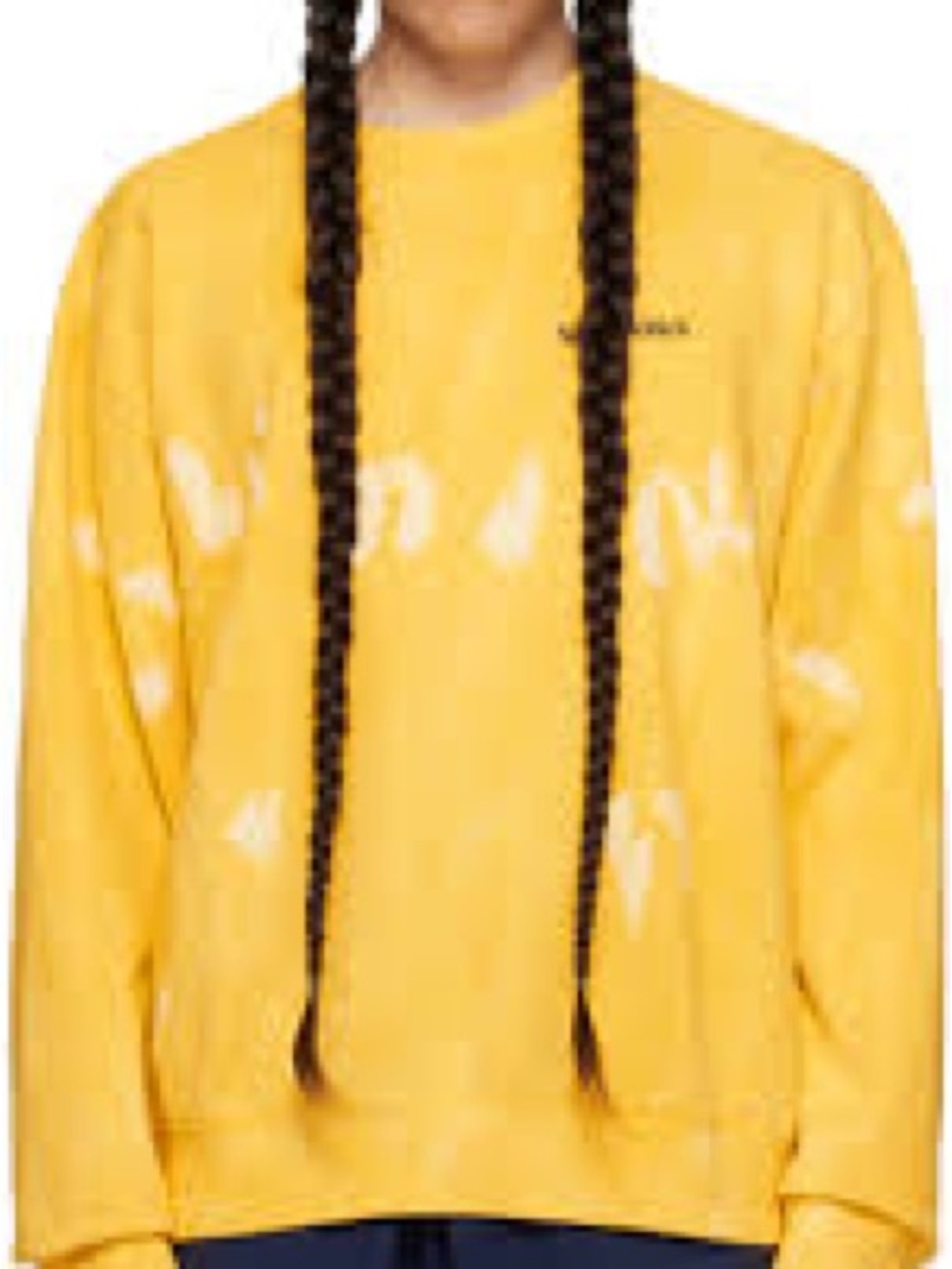 Sporty & Rich Yellow and White Tie-Dye Crewneck Sweatshirt